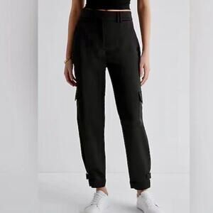 Express Super High Waisted Satin Cargo Pant Size 0
